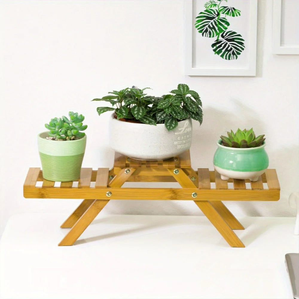 Bamboo Multi-Level Plant Plot Tray