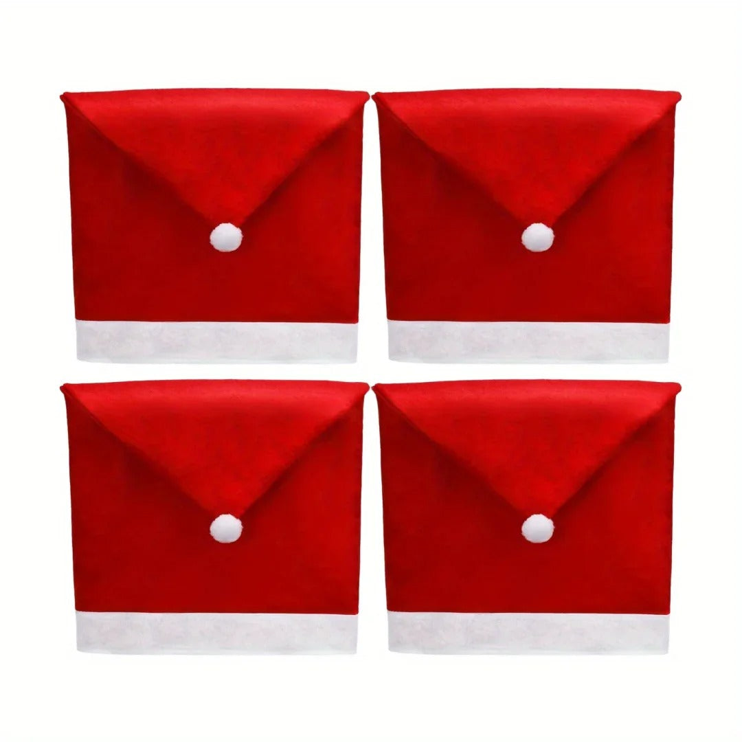 Santa Clause Hat Chair Covers Set of 4