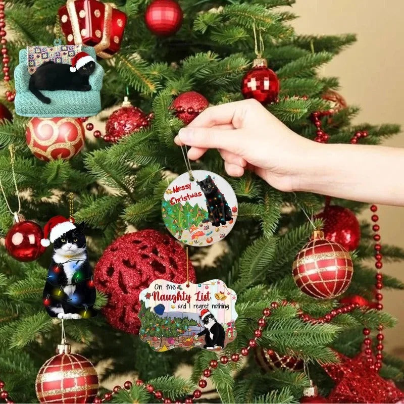 Black Cat Christmas Tree Ornament