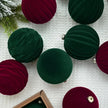 Christmas Velvet Baubles Ornaments Set of 12