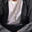 Stainless Steel 3-Layer Cross Necklace