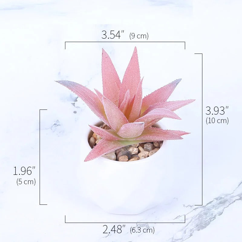 Pink Flocking Artificial Pot Plants