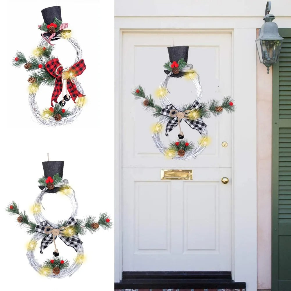 Christmas Luminous Snowman LED Wreath