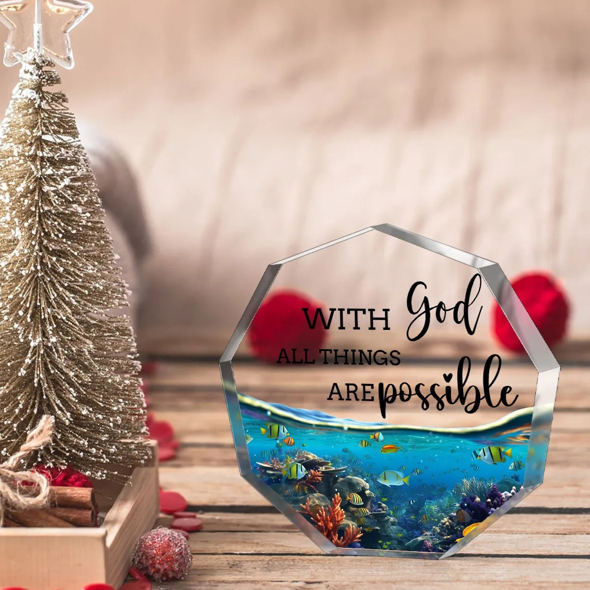 With God All is Possible Ocean Themed Plaque