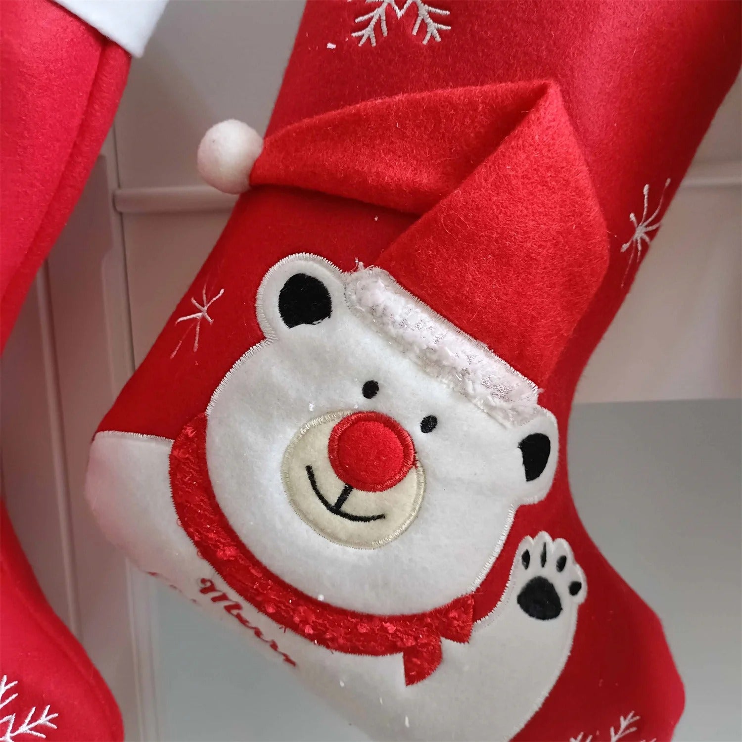 Christmas Icons Embroided Stocking