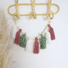 Christmas Wood Bead Garland with Tassels