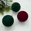 Christmas Velvet Baubles Ornaments Set of 12