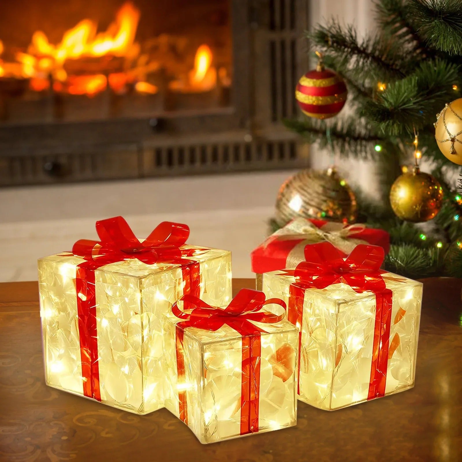 Christmas Glowing Gift Box Decoration