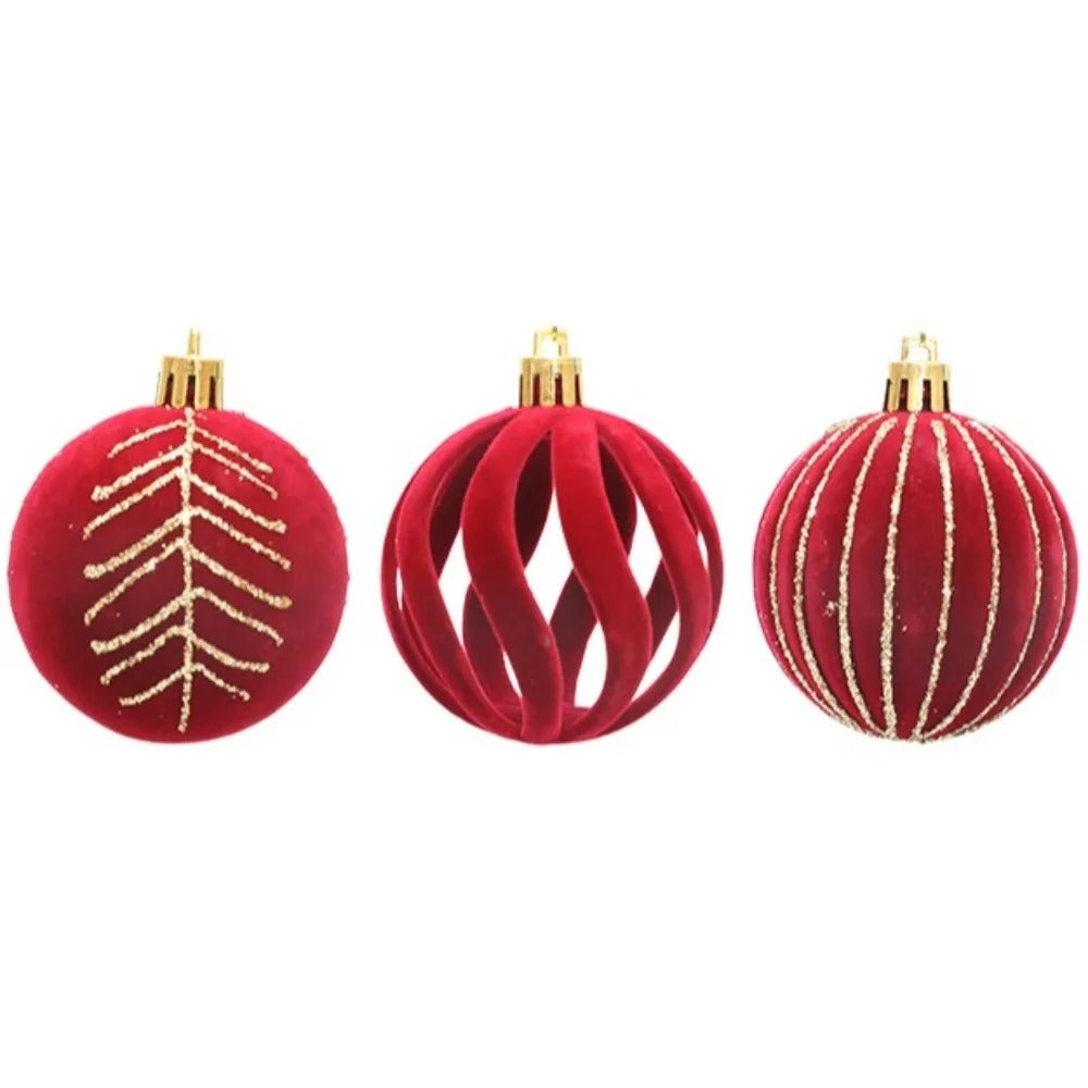 Velvet Ball Christmas Tree Ornaments (Set of 6)