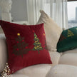 Christmas Tree Embroided Cushion Cover