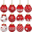 12-Piece Wooden Christmas Tree Ornaments Set