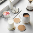 6pcs Ceramic Beige Marble Pattern Coaster