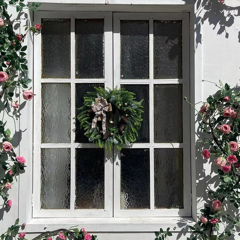 Pine & Bells Garland Christmas Wreath