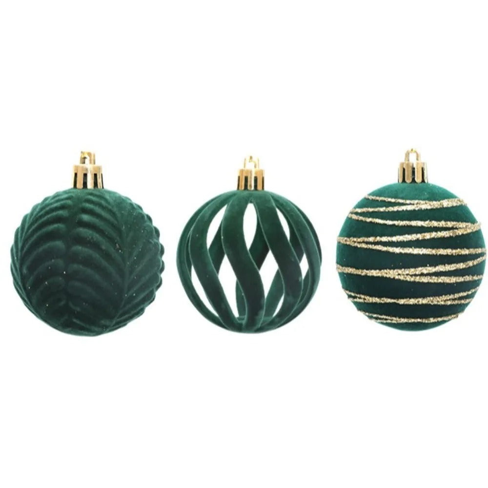 Velvet Ball Christmas Tree Ornaments (Set of 6)