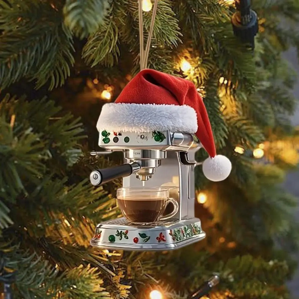 Festive Brew Coffee Machine Christmas Ornament