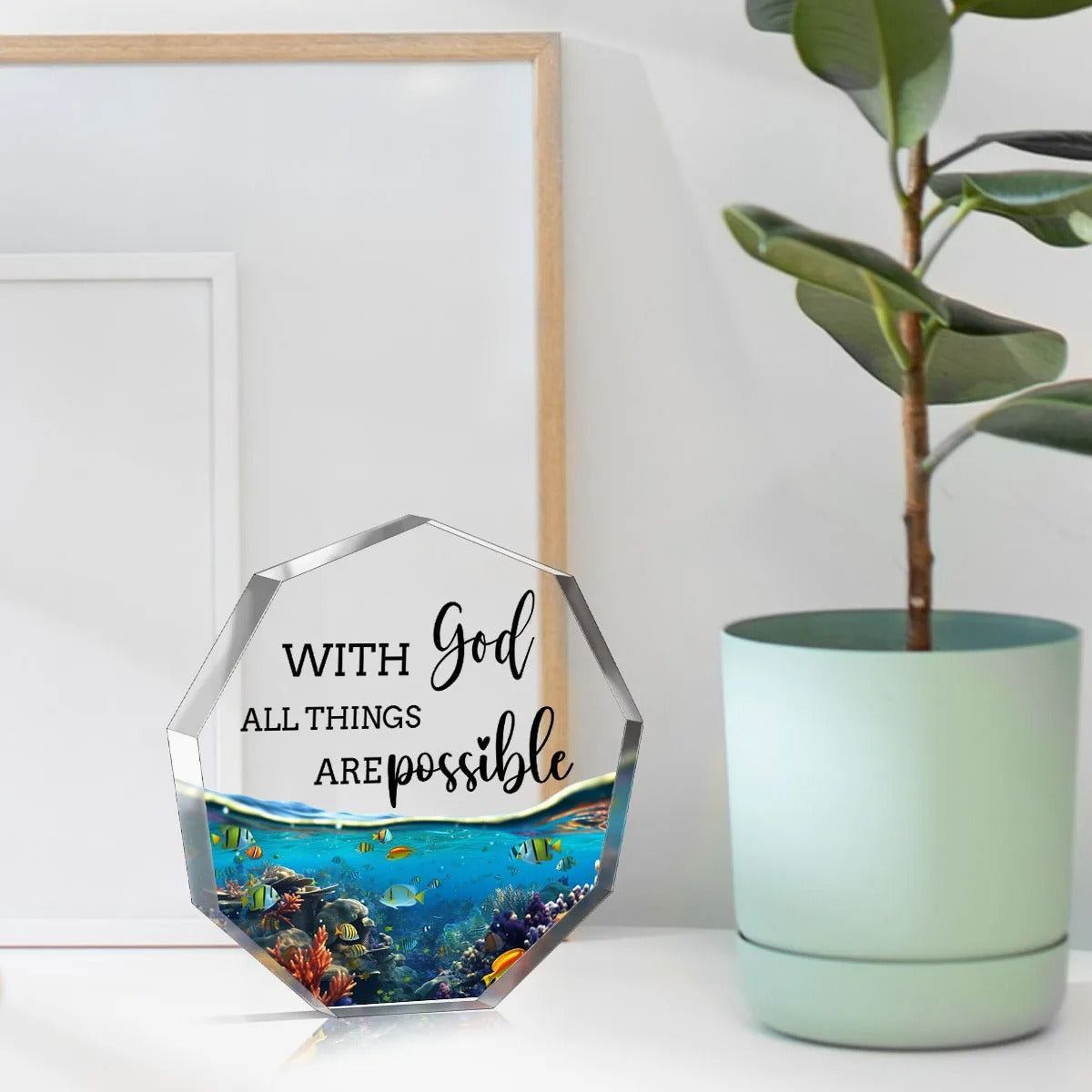 With God All is Possible Ocean Themed Plaque