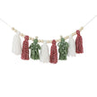 Christmas Wood Bead Garland with Tassels