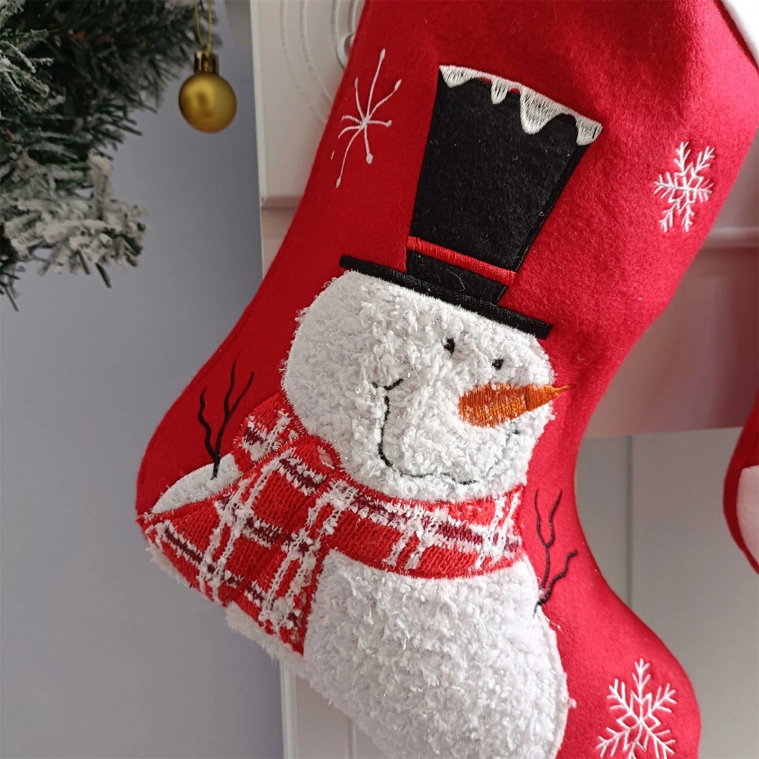 Christmas Icons Embroided Stocking