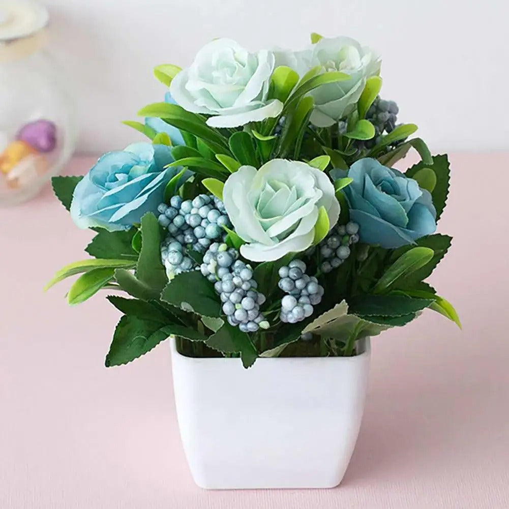 Multi-Colour Rose Artificial Potted Flowers