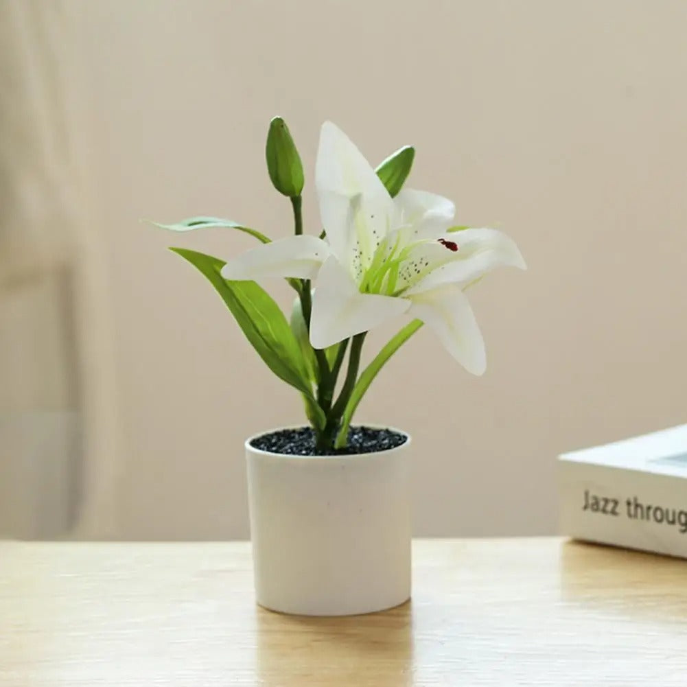 Artificial Potted Lily Plant