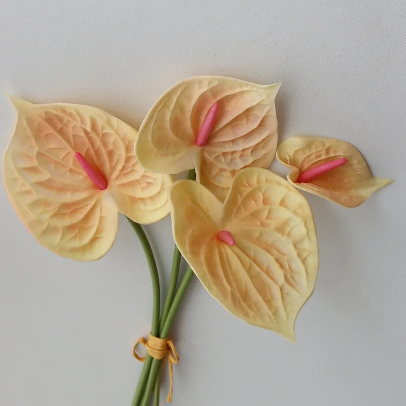 Artificial Anthurium Laceleaf Bouquet