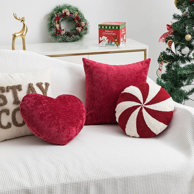 Christmas Candy Cane Striped Cushions