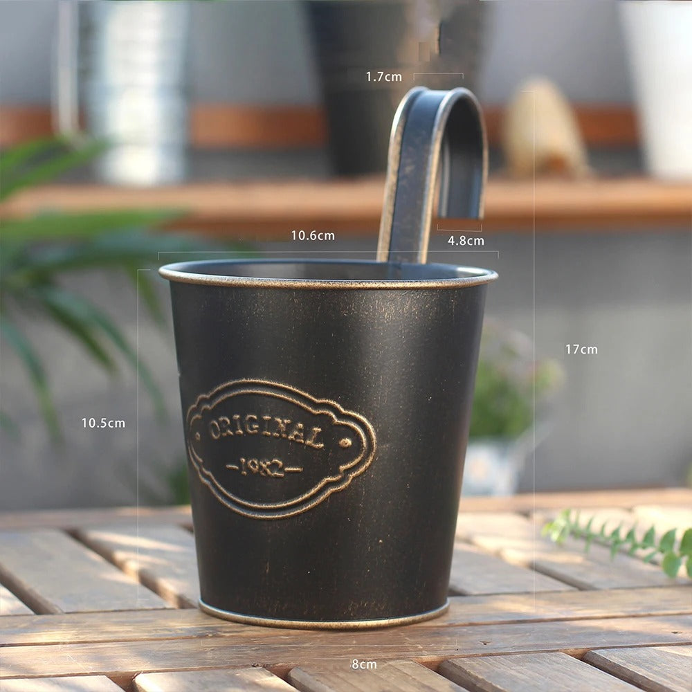 Hanging Retro Letter Bucket Plant Pot
