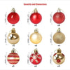 Gold & Red Christmas Tree Decorations Set of 50