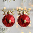 Reindeer Christmas Baubles Set of 2 Ornaments