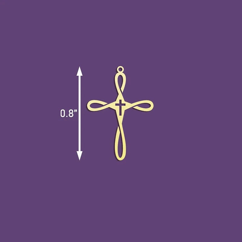 Stainless Steel Rounded Cross Pendant Necklace