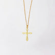 Stainless Steel Rounded Cross Pendant Necklace