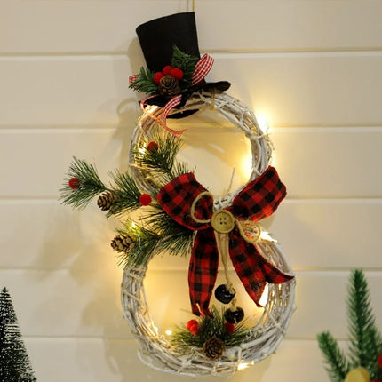 Christmas Luminous Snowman LED Wreath