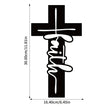 Faith Cursive Cross Metal Wall Art