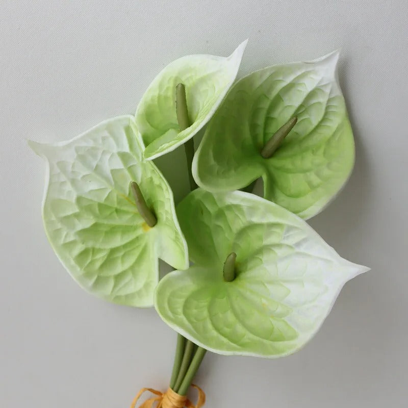 Artificial Anthurium Laceleaf Bouquet