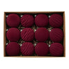 Christmas Velvet Baubles Ornaments Set of 12