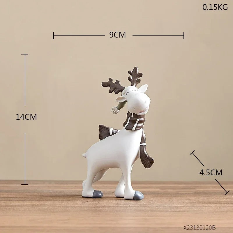 White Winter Reindeer Figurines