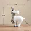 White Winter Reindeer Figurines