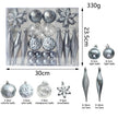 Snowflake Pendant Christmas Baubles Ornaments Set of 22