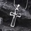 Stainless Steel 3-Layer Cross Necklace