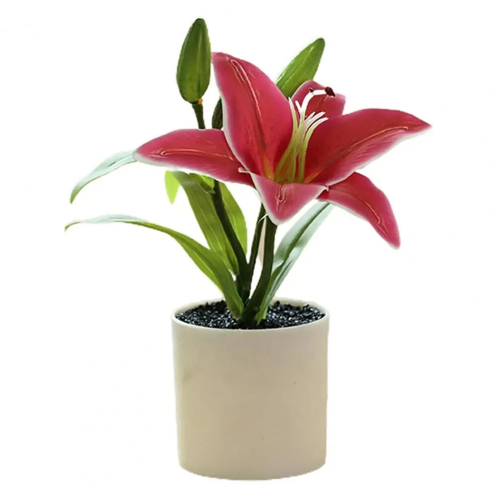 Artificial Potted Lily Plant
