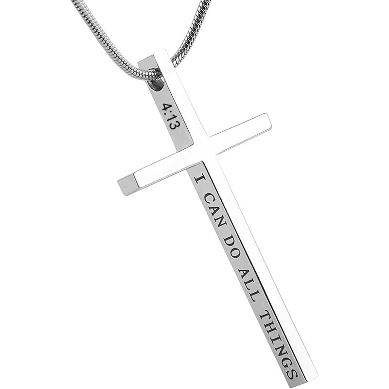 Philippians 4:13 Cross Pendant Necklace