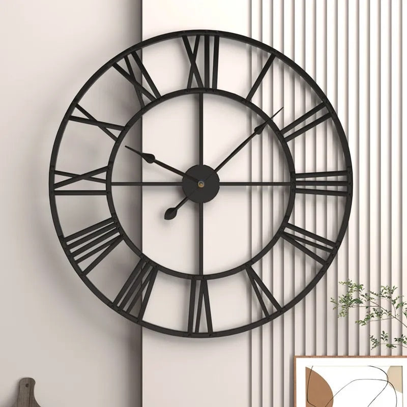 Metal Iron Roman Numeral 40cm 3D Wall Clock