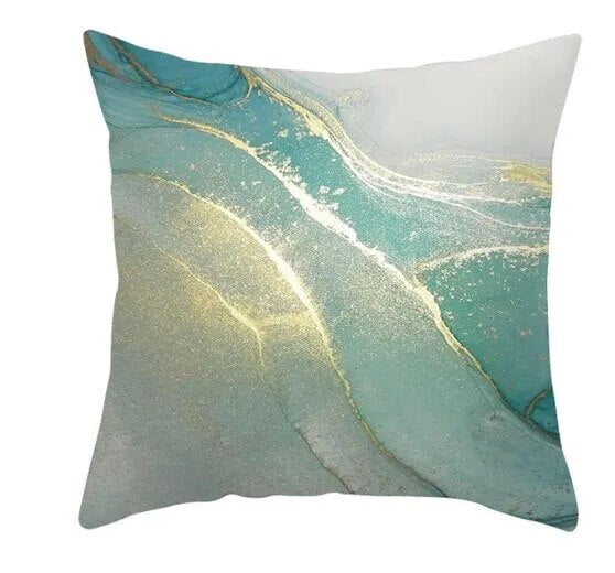 Abstract Marble Aqua Couch Cushion