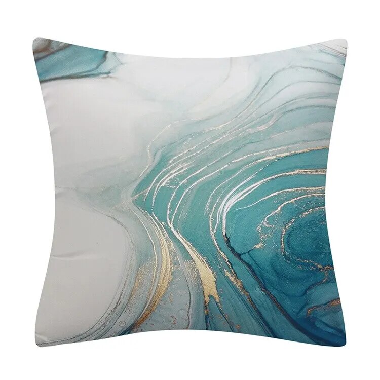 Abstract Marble Aqua Couch Cushion