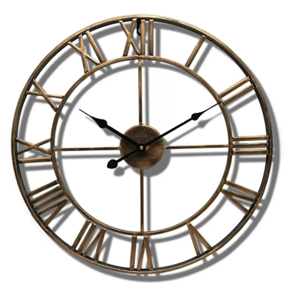 Metal Iron Roman Numeral 40cm 3D Wall Clock