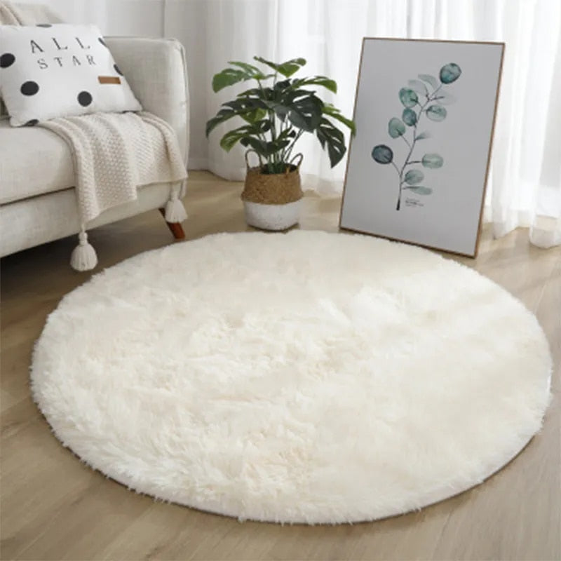 Round Plush Carpet Rug