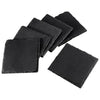 8pc Black Square Slate Coasters