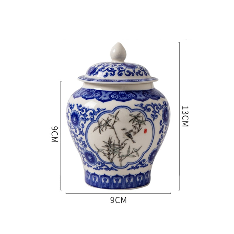 Blue and White Porcelain Tea Storage Pot