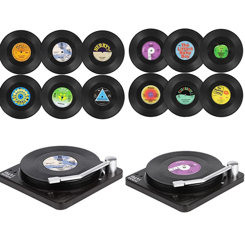 6 pcs Vinyl Records Coasters