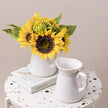 Country Grooved White Table Vase